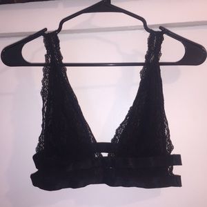 “Free People” black, lace bralette.